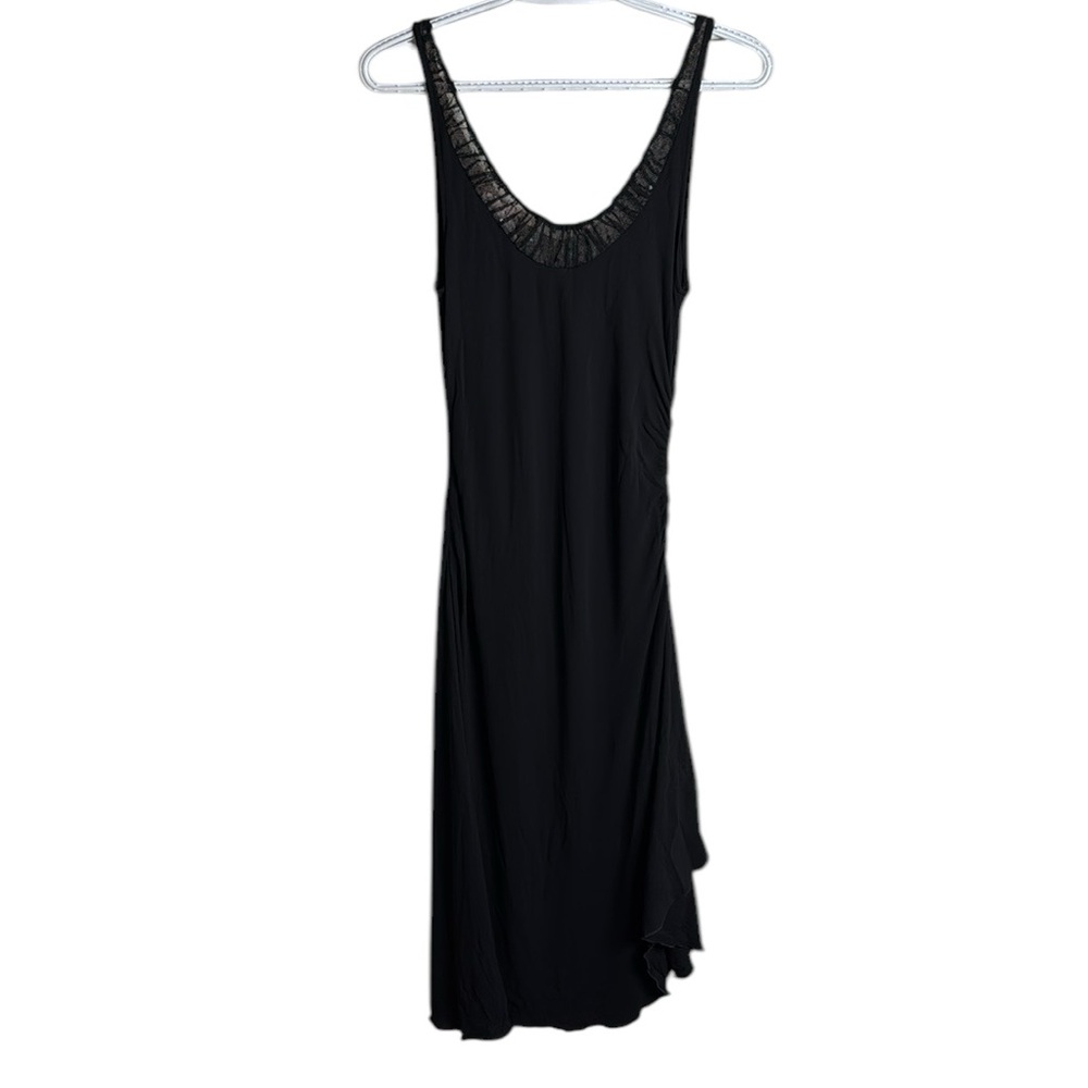 Rebecca Taylor black Maxi Dress Scoop neck Sleeveless sequin Star detail size 6